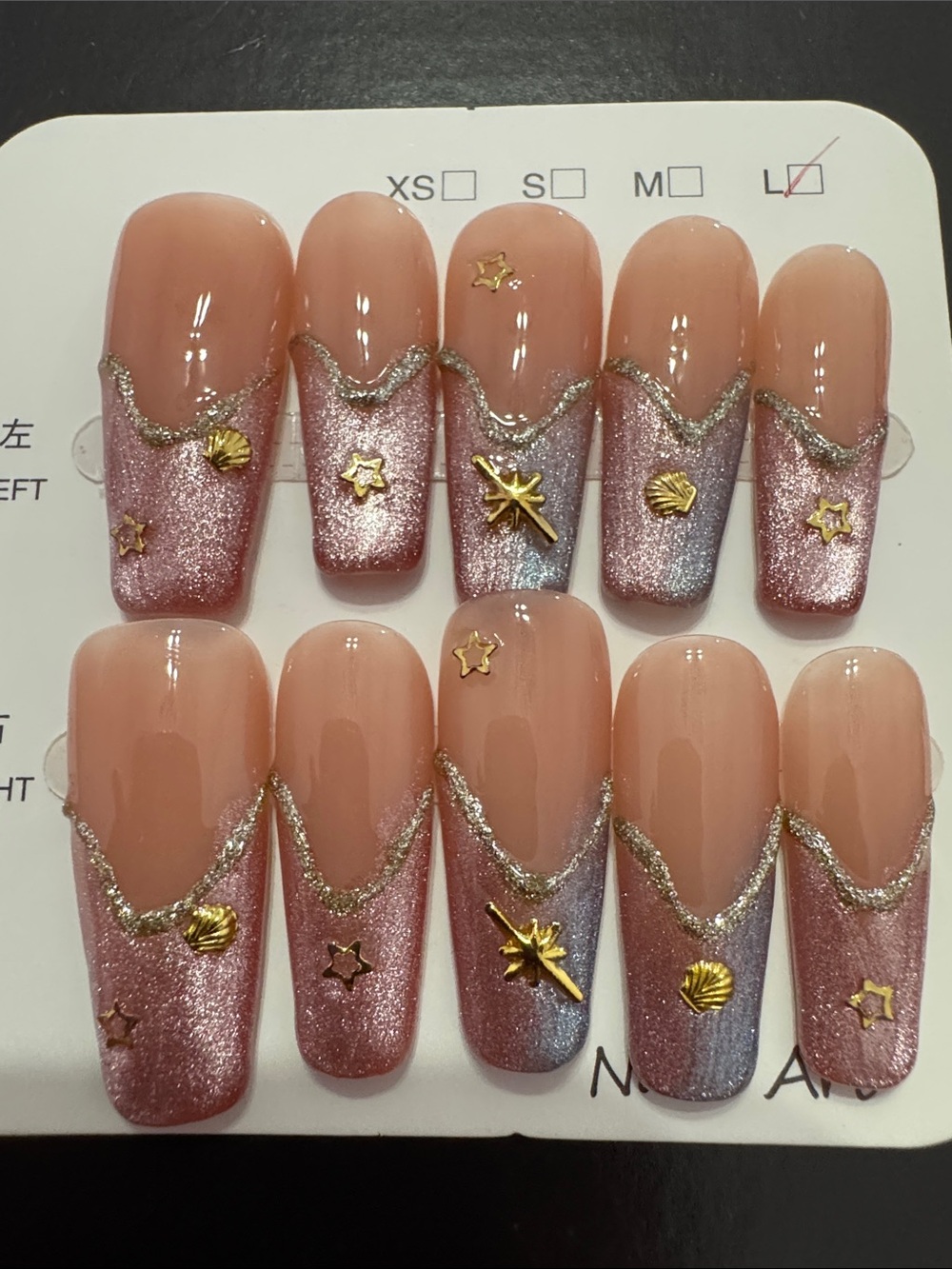 Cat-Eye & Gold Accents Press-On Nail Set